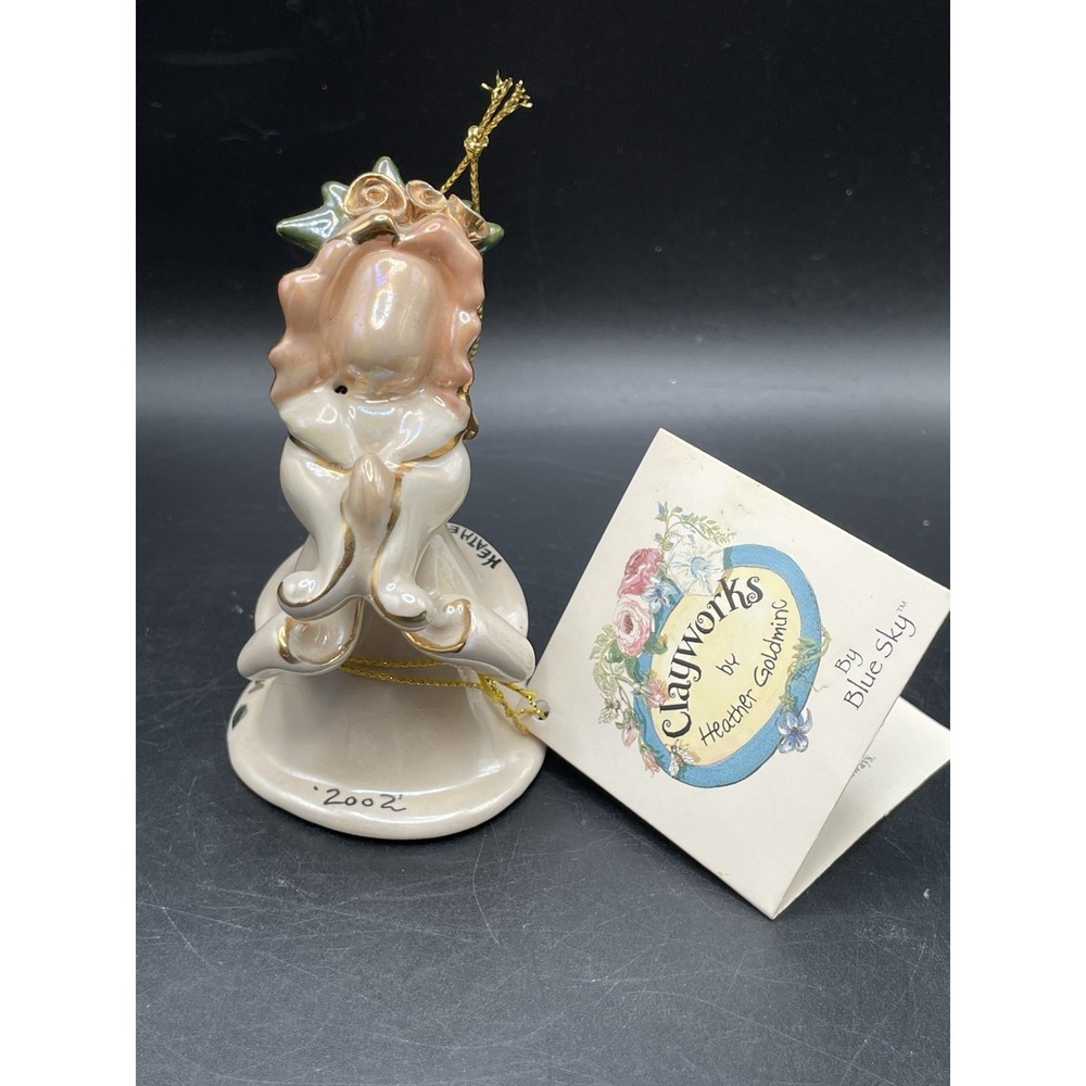 Vintage Blue Sky Clayworks Heather Goldmine Angel Christmas Ornament 2002